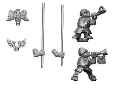Crusader Dwarves Standard Bearer + Musician