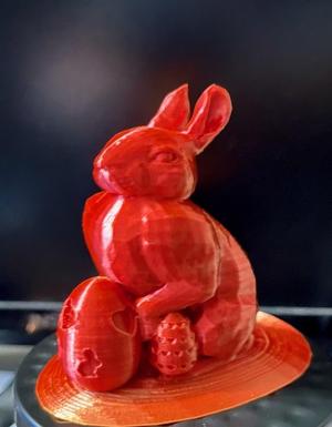 Bunny with Carved Eggs