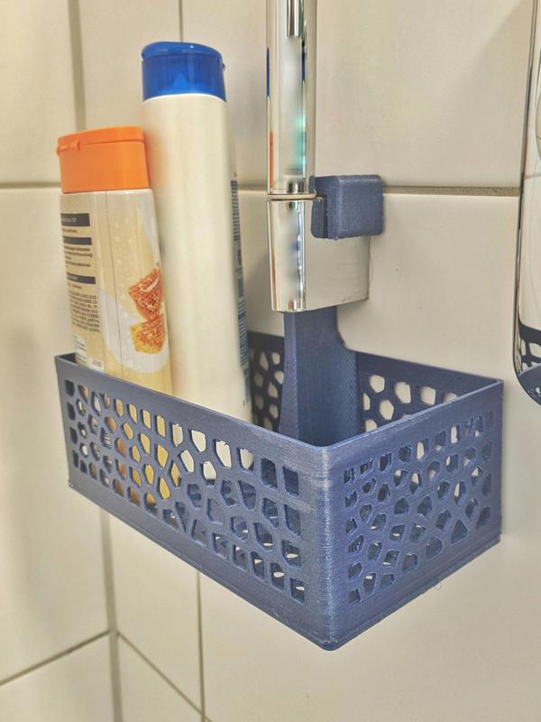 Voronoi Shower Rail Hanging Shelf [no drilling or glue]