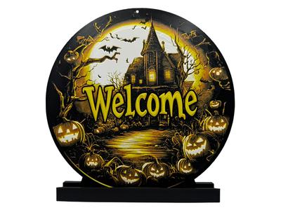 Halloween Welcome Sign - Hangs on your door