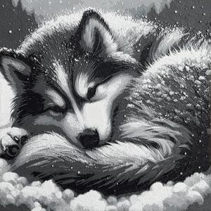 snow husky - filament painting