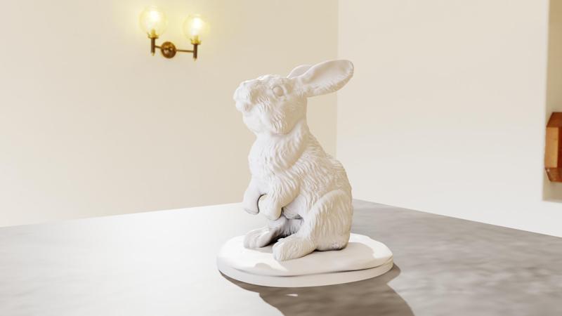 rabbit statue stl 3d print file
