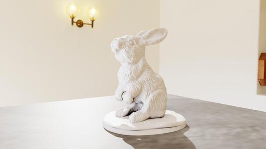 rabbit statue stl 3d print file