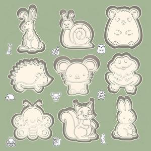 Animals cookie cutters - tiny friends set / bundle - 9 pieces