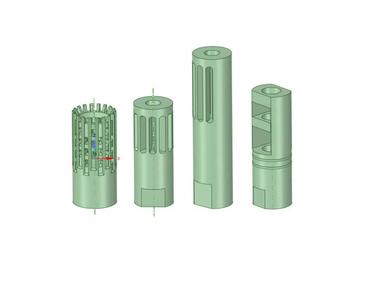 fire silencers airsoft 14mm 4 pices