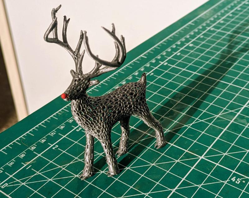 Voronoi Rudolph the Red-Nosed Reindeer Ornament with hooves