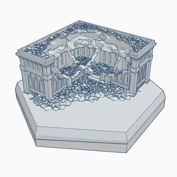 Gothic Ruined Building 13 Hex Map Scale HMSGR013