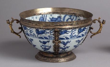 Silver-gilt mounted Chinese bowl