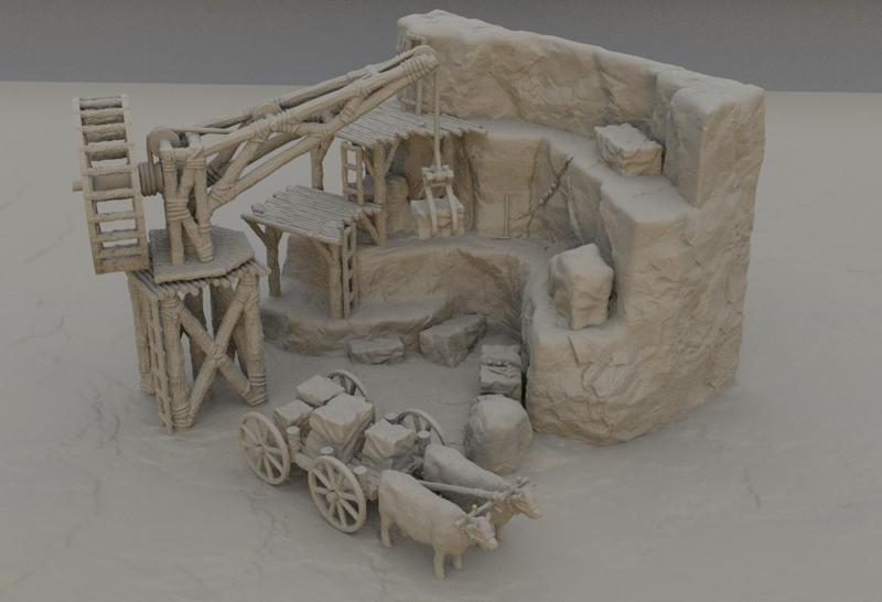 Small Stone Quarry - Tabletop Terrain - 28 MM