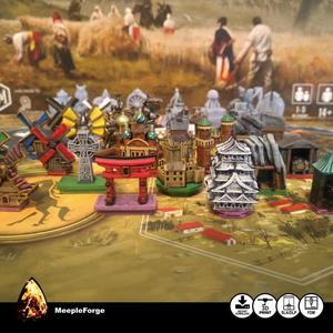 Scythe Upgrade buildings for All 9 factions - including Invaders from Afar and Rise of Fenris Expansions