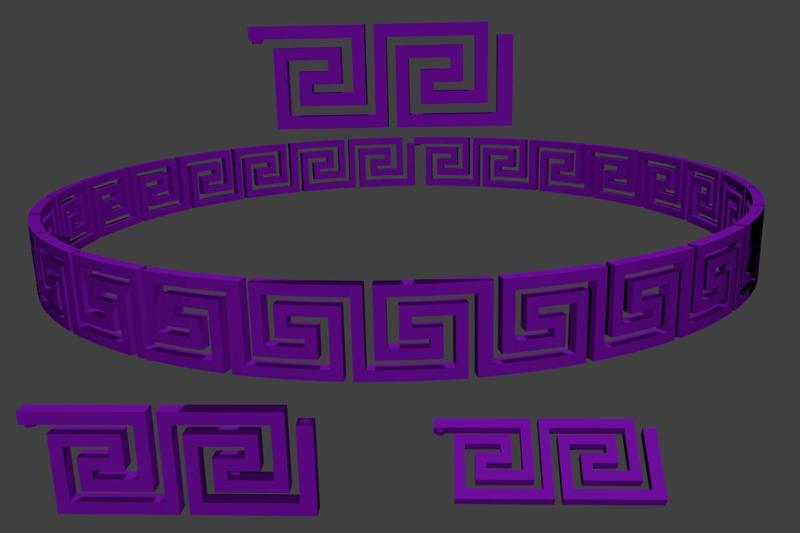 Egypt Ornament Bracelet Ring Segmented CLICK Chain