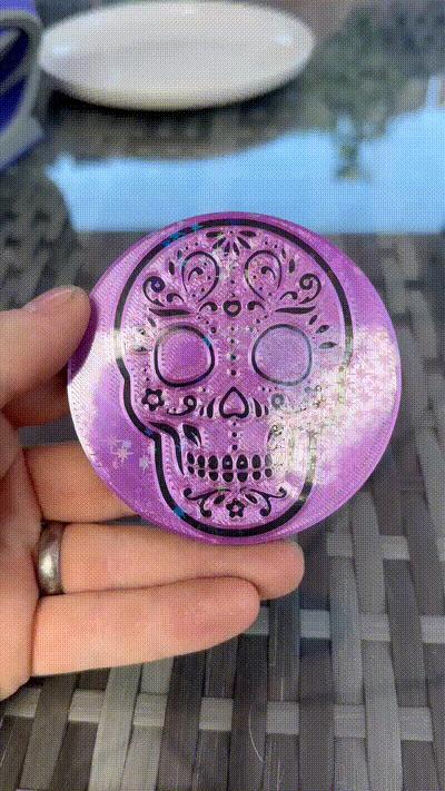 Skull Cup Coaster, 3D effect sheet test 