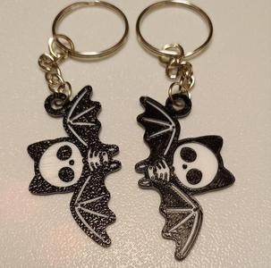 Double sided Skeleton Bat keychain
