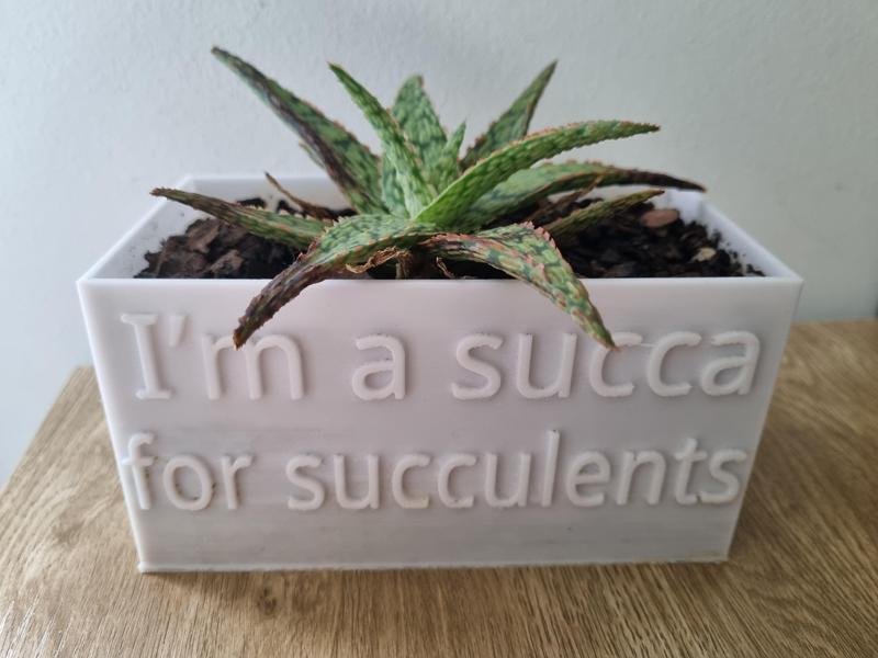 Square Plant Pot with Pun