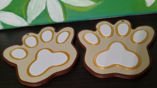 Christmas Gingerbread PAW Ornament FLAT & RAISED