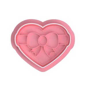 Valentine Heart with Bow Cookie Cutter - For Personal Use Only
