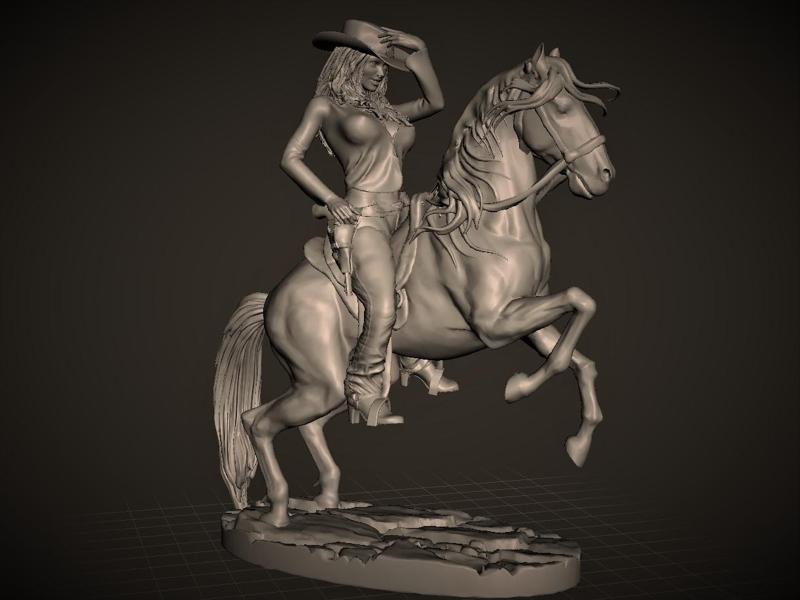 sexy Cowgirl on horseback