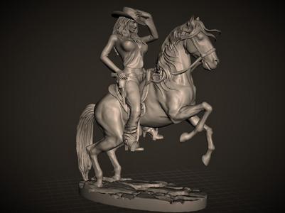 sexy Cowgirl on horseback