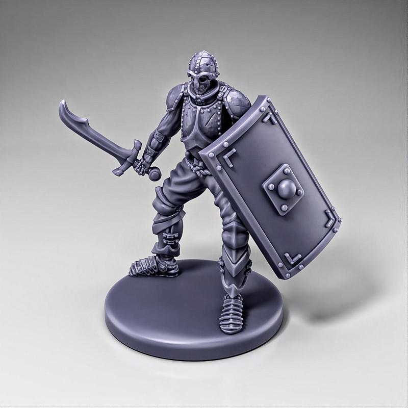 Skeleton - Infantry - Falchion + Scutum Shield - Ready Pose