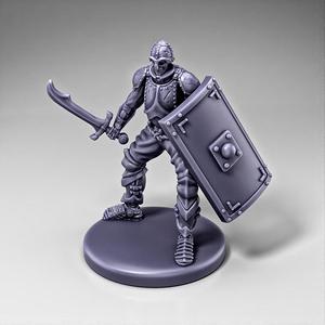 Skeleton - Infantry - Falchion + Scutum Shield - Ready Pose
