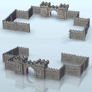 System of modular walls - Medieval scenery terrain wargame