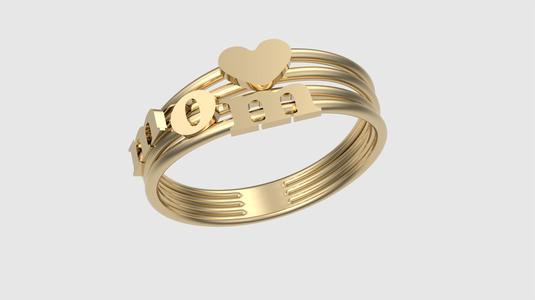 Mom Love Heart Ring 3D print