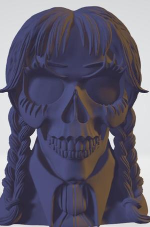 WEDNESDAY ADAMS SKULL