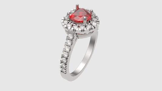 Heart-Shaped Halo Ring 3D print