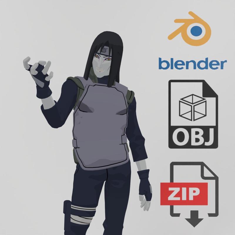 Orochimaru Anbu "Naruto Uzumaki" Textured RIgged
