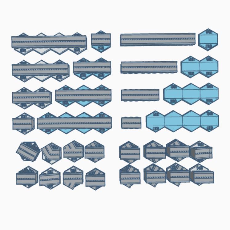 Raised Roads & Overpass Set Hex Map Scale