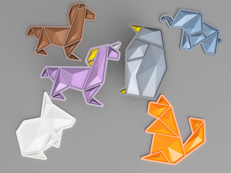 Origami Animals Wall Art