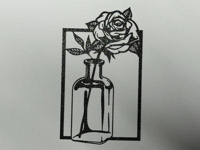 pink silhouette in a glass jar (wall art)