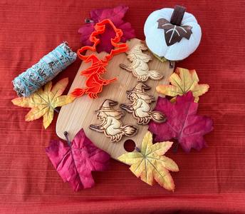 witch on broom cookie cutter