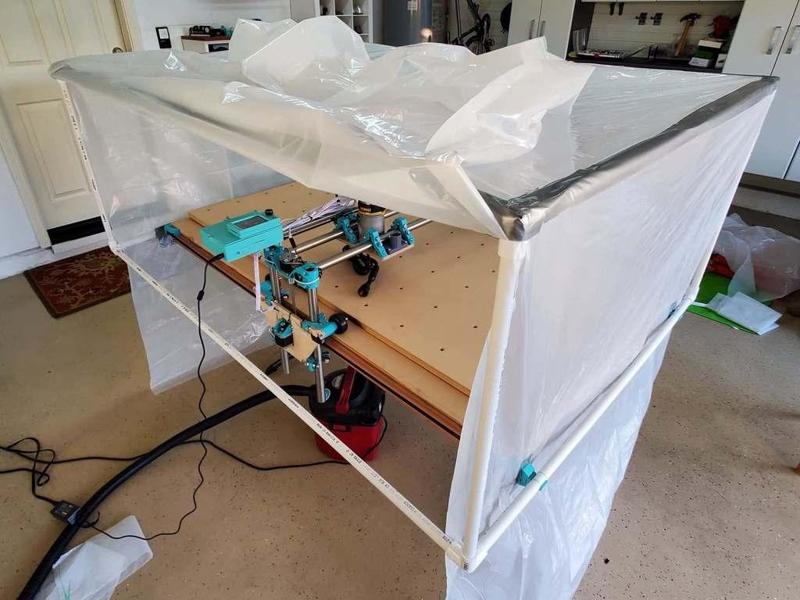 Low-Cost MPCNC (Lowrider v2) MDF Sled & PVC Dust Enclosure