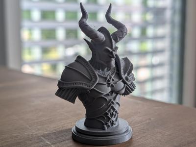 Demon Lord Bust – Horned Fantasy Sculpture