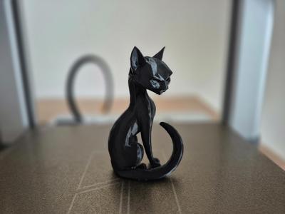 Cat with Batman Mask Elegant Sculpture