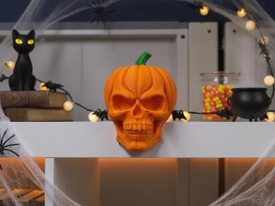 Halloween pumpkin skull