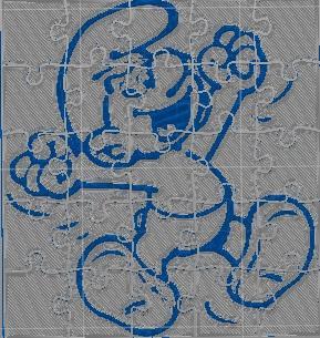 Puzzle - smurf jumping for joy