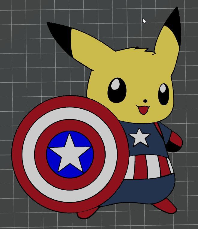 Pikachu Captain America - AMS READY