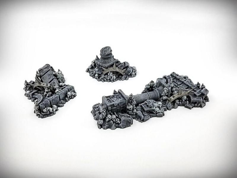 Ruined Columns Rubble Pile Bundle Grimdark Version - Ancient Ruins