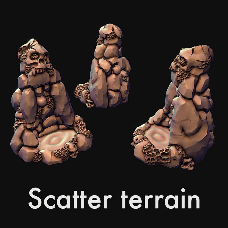 Scatter stone stack, watering hole