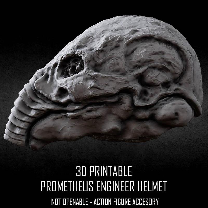 3D PRINTABLE PROMETHEUS ANCIENT ENGINEER HELMET NOT OPENABLE