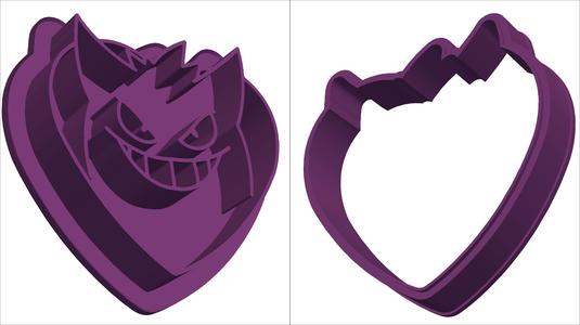 Gengar Heart Love Cookie Cutter - Valentine's Day
