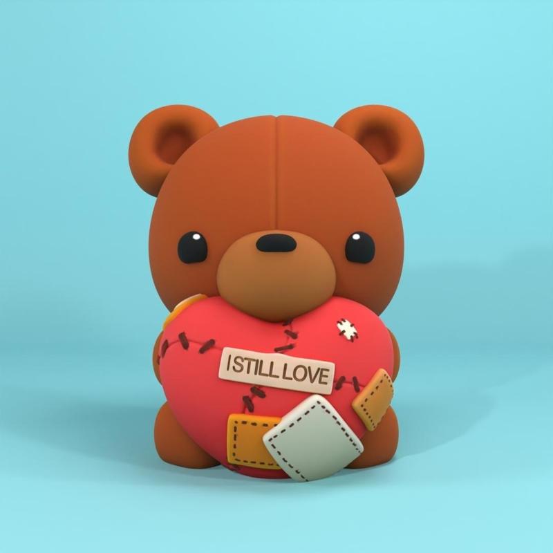 Valentine's day bear with heart