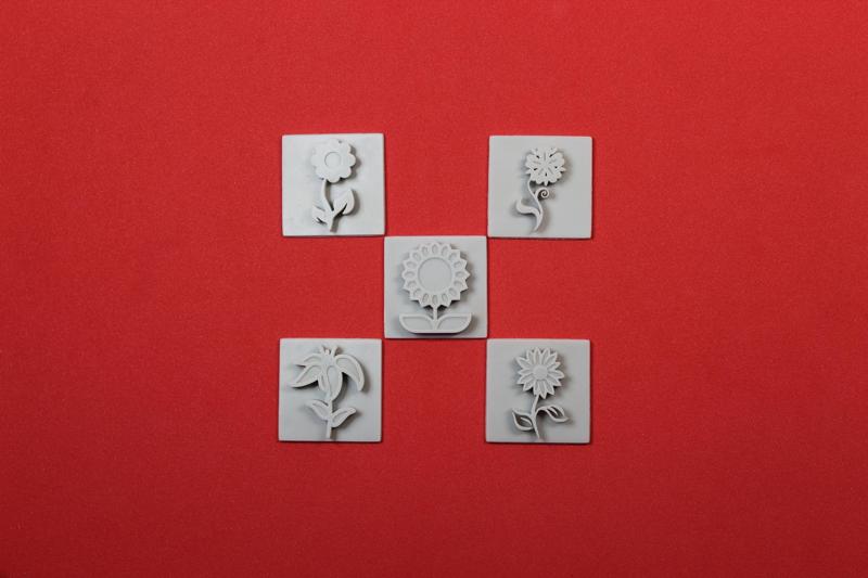FLOWERS SIGNS EMBOSSERS POLYMER STAMPS FOR CLAY & HOBBIES