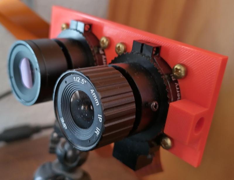 Dual Raspberry GS/HQ camera holder/mount and stand