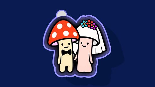 🍄💍 Mushroom Wedding Couple – Freshie, Keychain, Resin & Candle Mold
