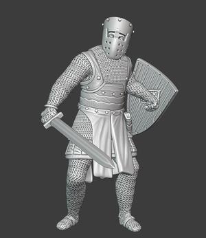 Medieval Danish Crusader Knight with sword