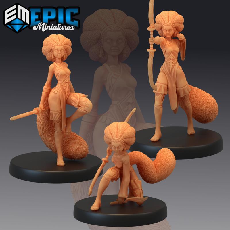 Tanuki Lady Set / Female Racoon Warrior / Mountain Guardian Druid