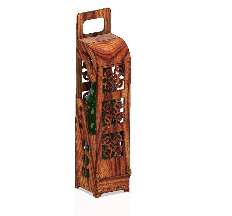Elegant wine box vertical Bottle d80x330 mm holder wbh-03 for 3D print model